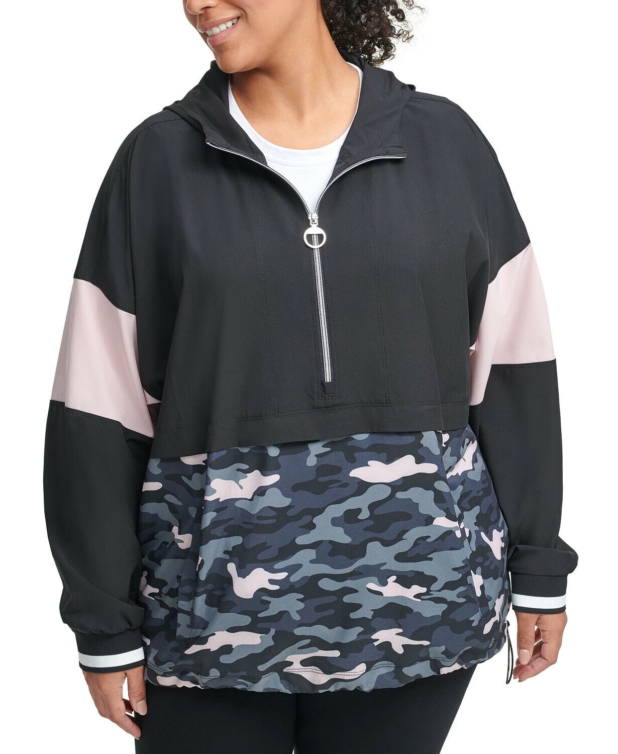 Calvin Klein Performance Women Plus Size Half Zip Hoodie Black