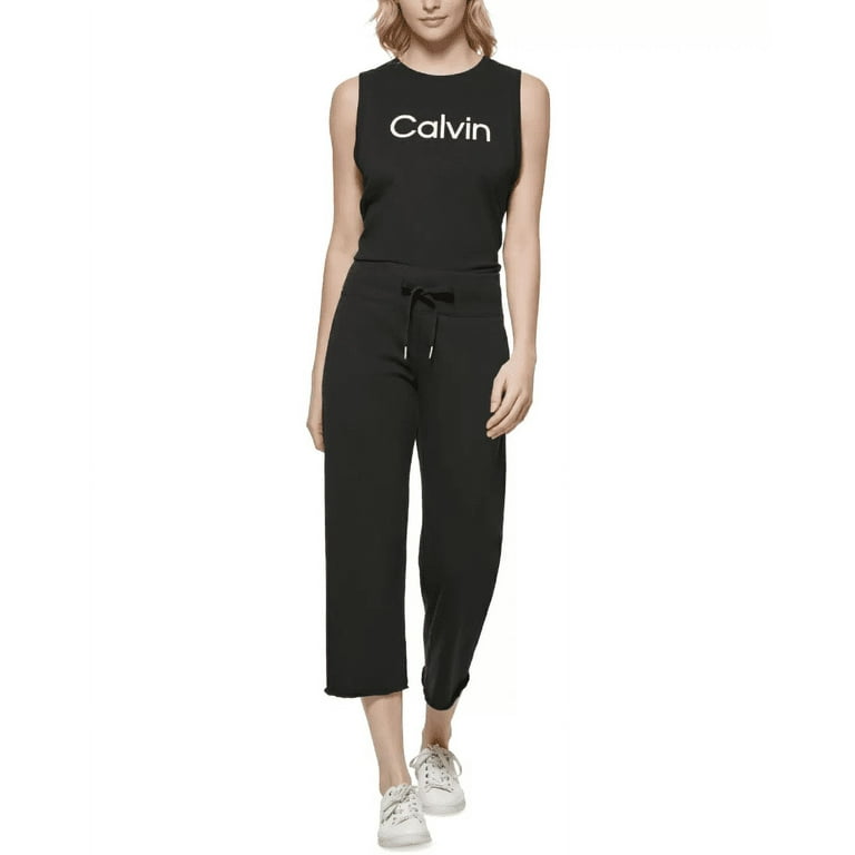 Calvin Klein Performance Women s Cropped Sweatpants Black Small Walmart
