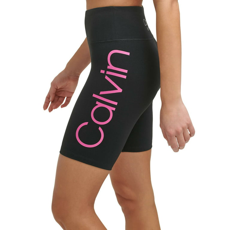 Calvin Klein Performance Women's Logo High-Waist Bike Shorts Black