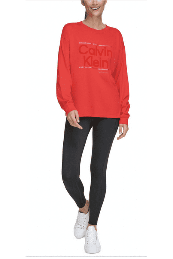 Performance Women's Metallic Logo Crewneck Long-Sleeve Cotton T-Shirt