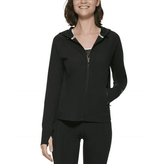 Calvin Klein Performance Womens Raglan Sleeve Zip Hoodie Black XL