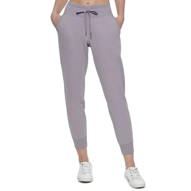 Calvin Klein Performance Women's Ribbed-Trim Jogger Pants, Purple, Large 