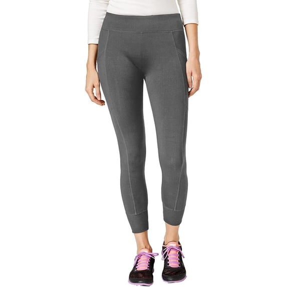 Calvin Klein Performance Women's Ribbed Trim Leggings Gray Size M MSRP $49