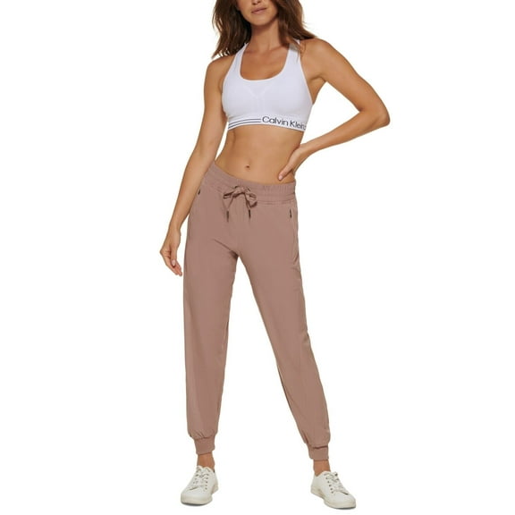 Calvin Klein Performance Women's Shine-Blocked Jogger Pants, Brown, XX-large