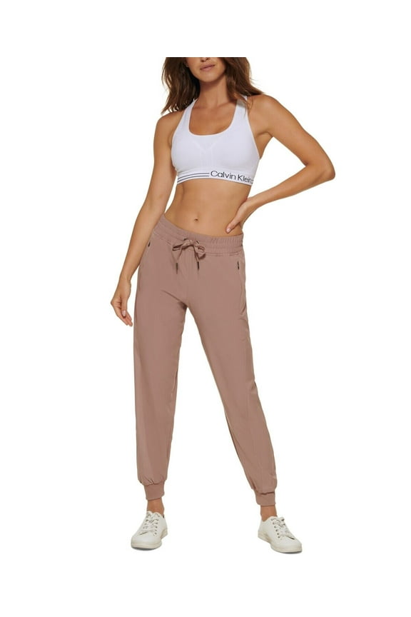 Women's Shine-Blocked Jogger Pants, Brown, XX-large