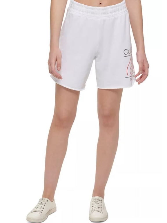 Calvin Klein Performance Women's White High-Rise Shorts, Large