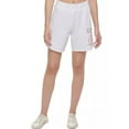 thumbnail image 1 of Calvin Klein Performance Women's White High-Rise Shorts, Medium, 1 of 3