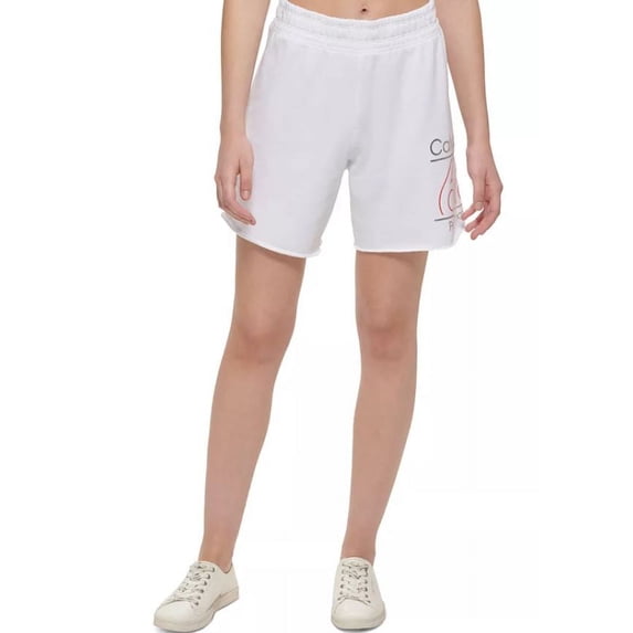 Calvin Klein Performance Women's White High-Rise Shorts, XL