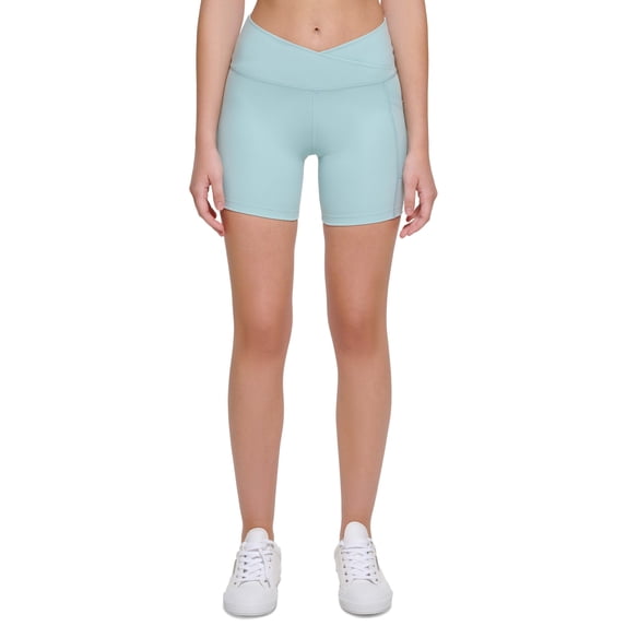 Calvin Klein Performance Womens Crossover Waist Bike Shorts Sea Level M