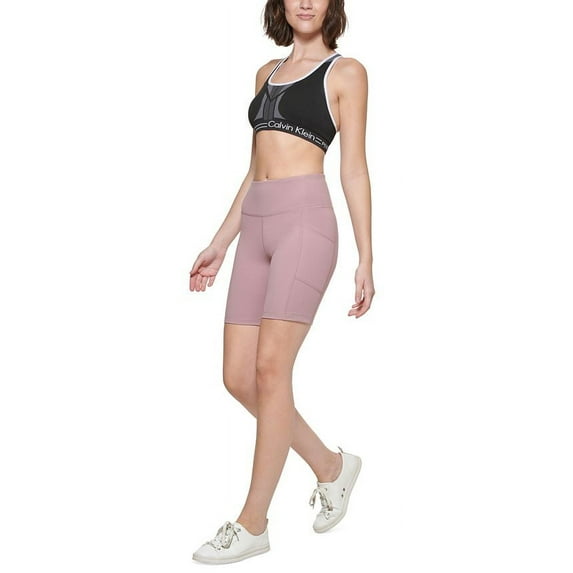 Calvin Klein Performance Womens High Waisted Bike Shorts Hyacinth L