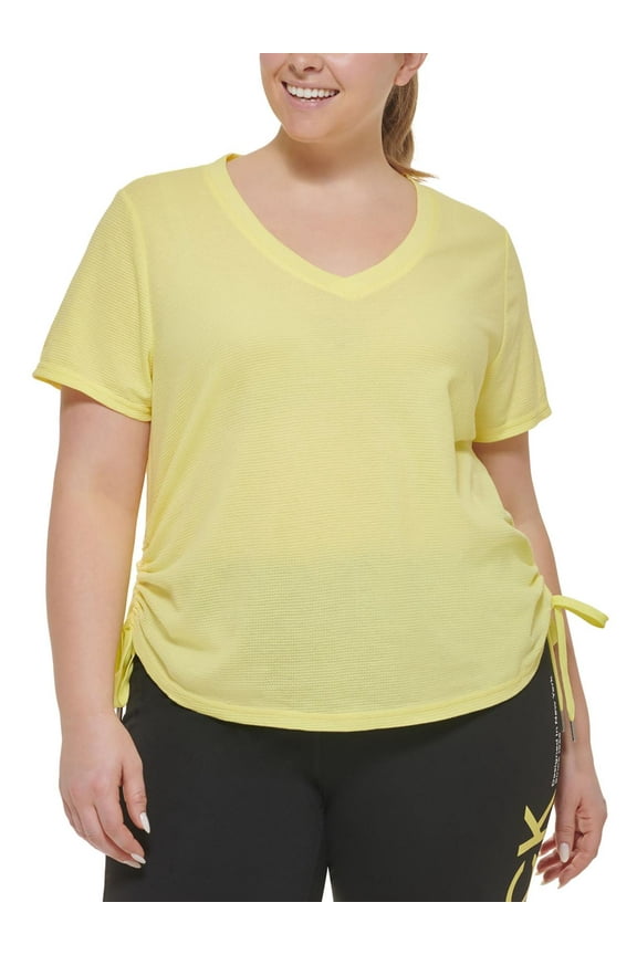 Plus Size Ruched T-Shirt Citrine 3X