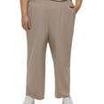 thumbnail image 1 of Calvin Klein Womens Smocked-Waist Casual Trouser Pants, Beige, Plus Size, 1X, 1 of 1