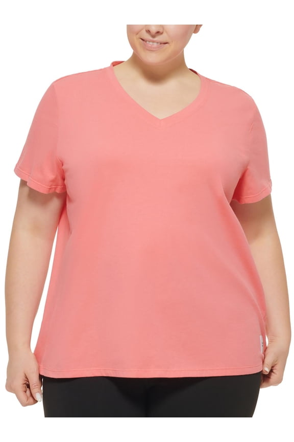 Womens Plus V-Neck Fitness Pullover Top Candy 2X