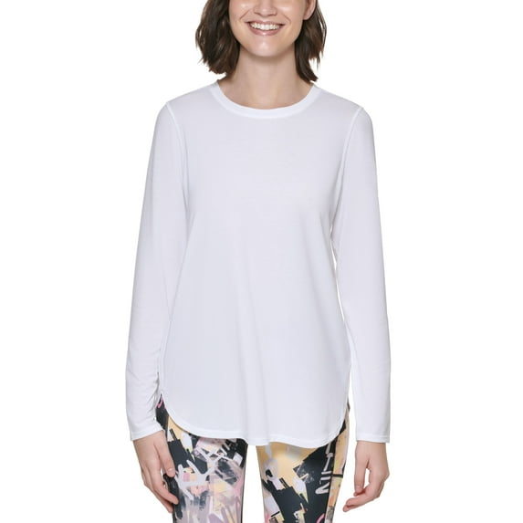 Calvin Klein Performance Womens Shirttail Hem Top White 2XL
