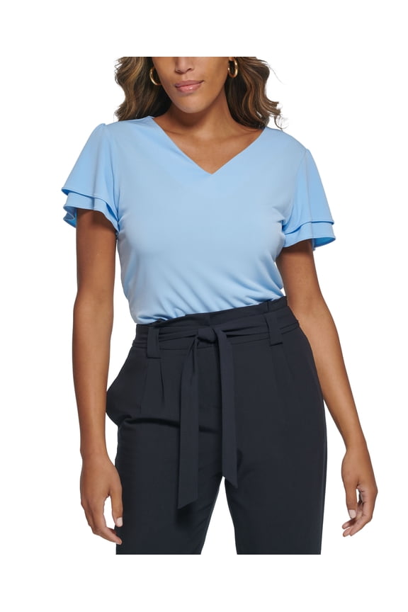 Petite Ruffled Sleeve Blouse Limoges PS