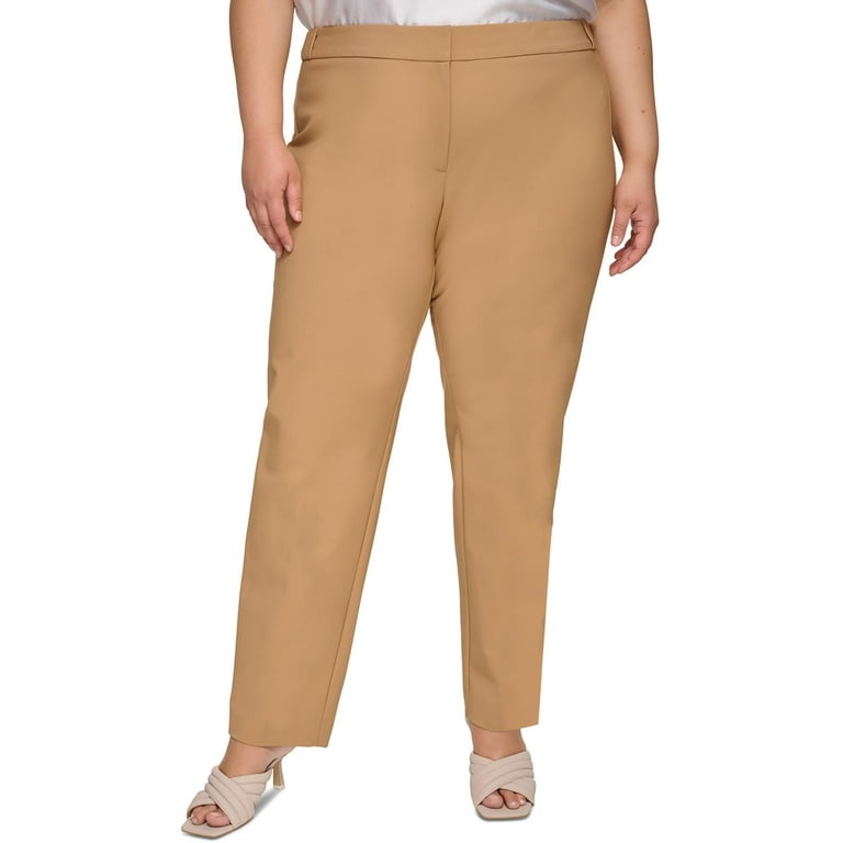 Calvin Klein Womens Plus High Rise Slim Leg Ankle Pants Walmart