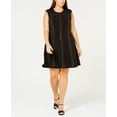 thumbnail image 1 of Calvin Klein Plus Size Studded A Line Dress Black 1X, 1 of 2