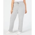 thumbnail image 1 of Calvin Klein Plus Size Velour Wide Leg Pants Gray 0X, 1 of 2