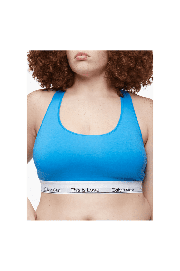 Pride Cotton Plus This Is Love Unlined Bralette, Deep Sky Blue, 1X