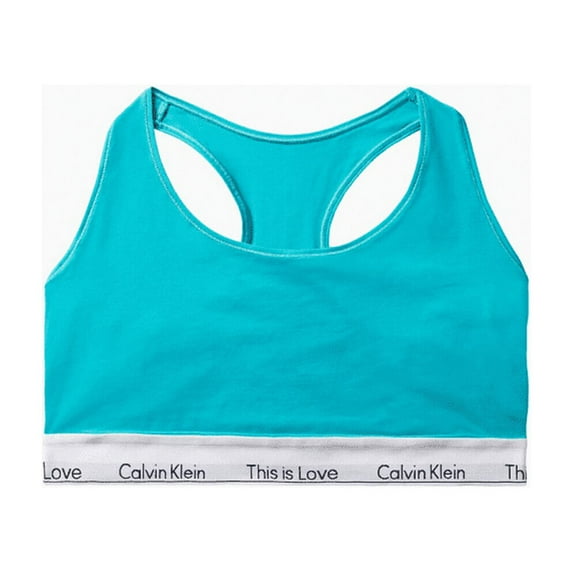 Calvin Klein Pride Cotton Plus This Is Love Unlined Bralette, Island Turquoi, 2X