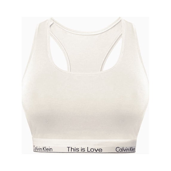 Calvin Klein Pride Modern Cotton This Is Love Unlined Bralette, Ivory, XL