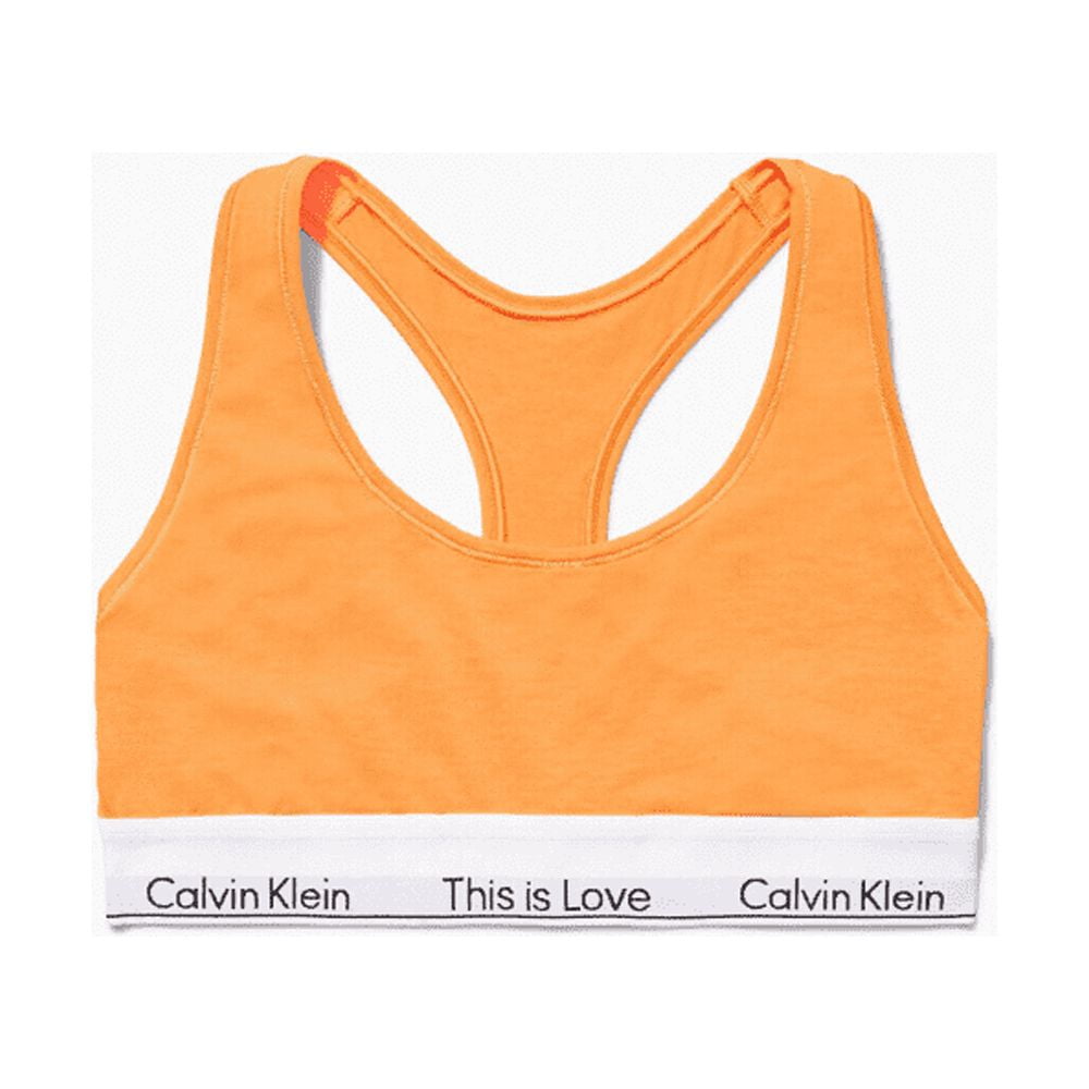 Calvin Klein Women's CK One Sheer Pride Unlined Triangle Bralette, Orange  Juice, Large at  Women's Clothing store