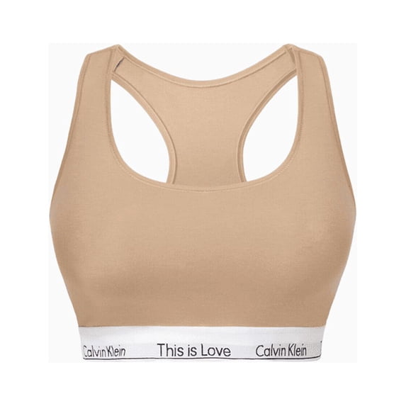 Calvin Klein Pride Plus Cotton This Is Love Unlined Bralette, Travertine, 3X