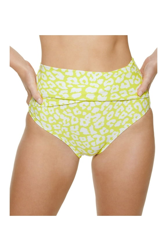 High-Waist Bottoms Wrap Light Yellow Leopard MD US 8-10