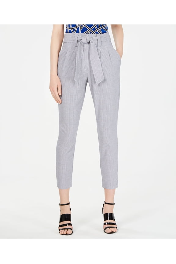 Printed Tie Waist Pants Navy/White 14