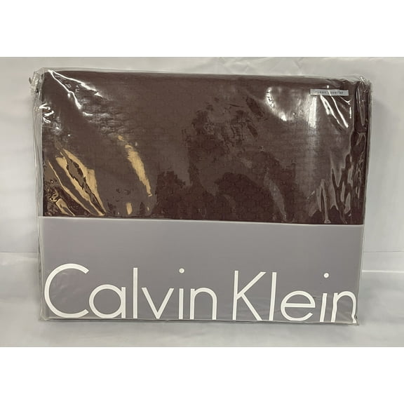 Calvin Klein Queen Coverlet Oval Bands Warm Plum Elm Blanket Msrp $215