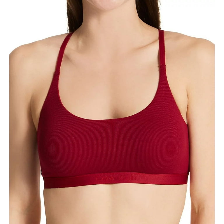 Buy Calvin Klein Pure Ribbed Unlined Bralette - Caramel Brown At 60% Off