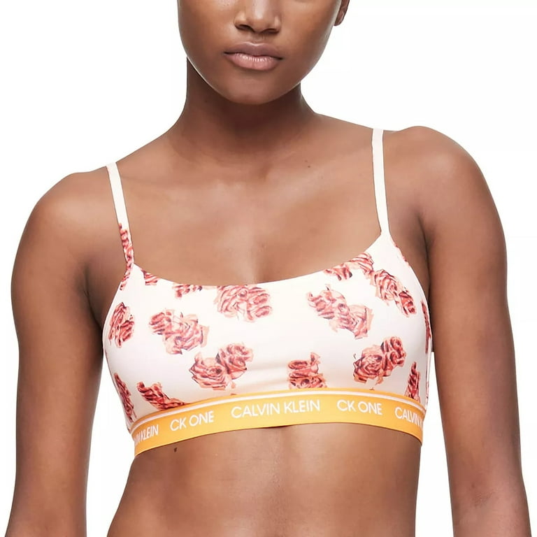 Calvin Klein ROSE SPICECORAL CORSAGE CK One Cotton Unlined Bralette, US  Small