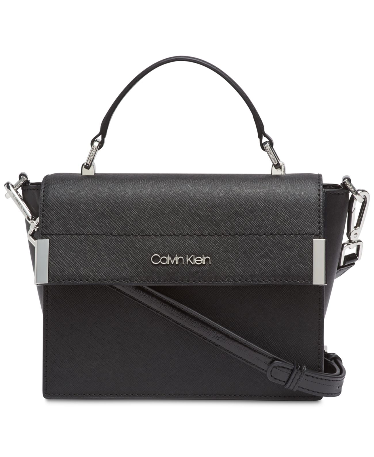 Calvin klein sale raelynn leather satchel