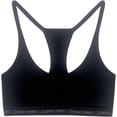 thumbnail image 1 of Calvin Klein Refined Rib Logo Racerback Bralette as1, Alpha, m, Regular, Regular, Blackqp2940-001/b, 1 of 5