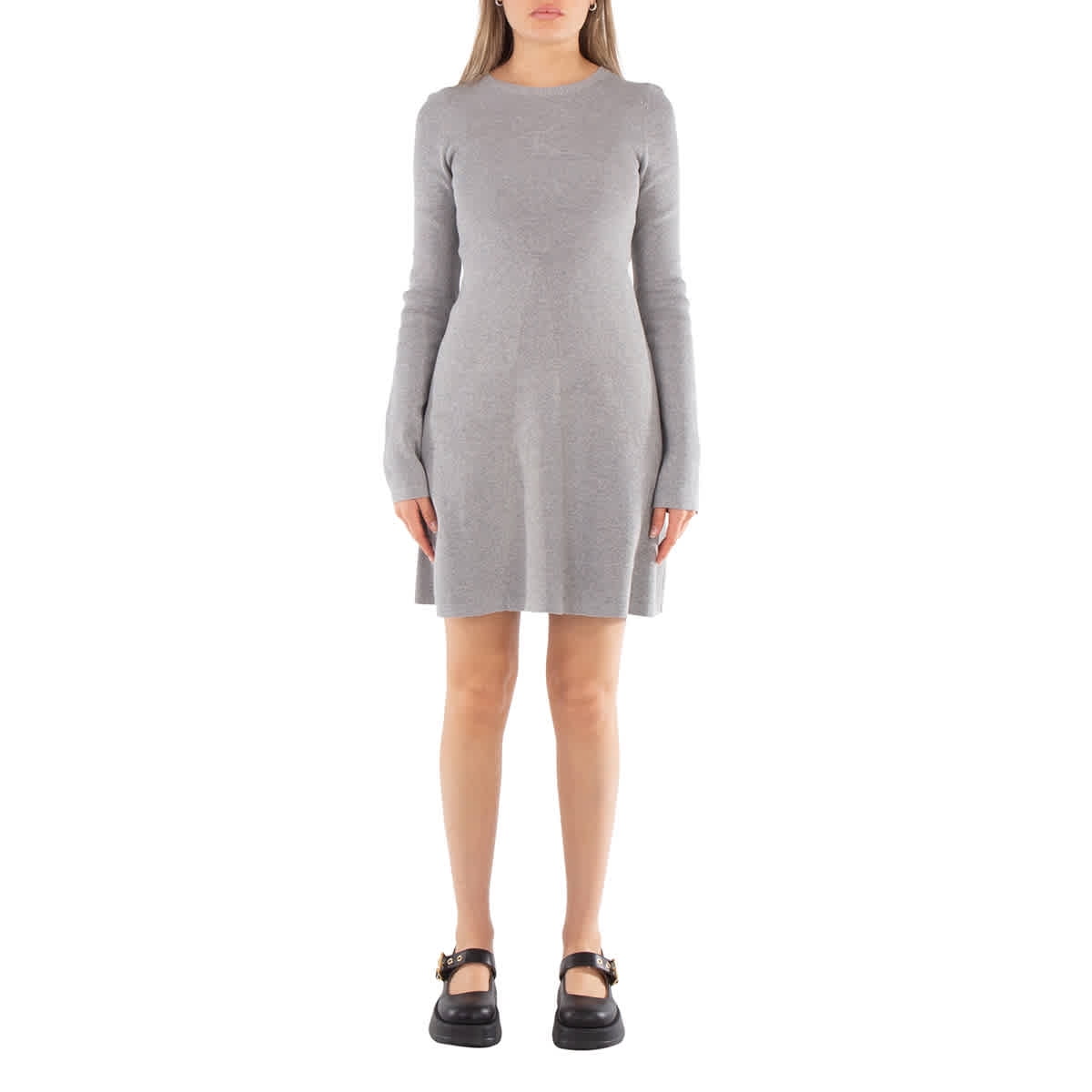 Calvin Klein Ribbed Cotton Flared Jumper Dress, Size Medium - Walmart.com