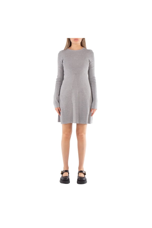 Ribbed Cotton Flared Jumper Dress, Size Medium