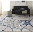 thumbnail image 1 of Calvin Klein River Flow Ivory Blue 710 x 910 Area Rug, Modern, Abstract, Easy Cleaning, Non Shedding, Bed Room, Living Room, Dining Room, Kitchen 8 x 10, 1 of 4