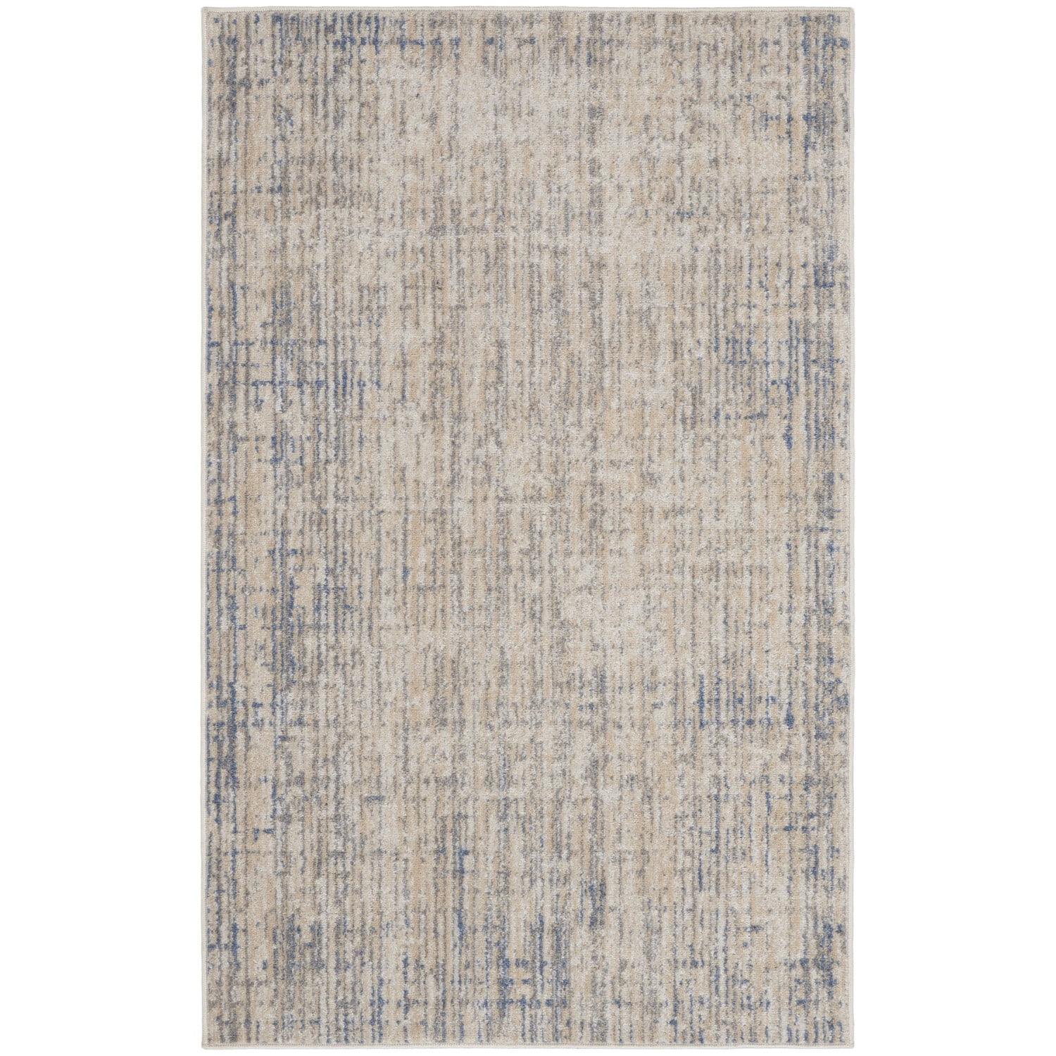 Modern Abstract Gray 38" x 60" Synthetic Easy-Care Rug