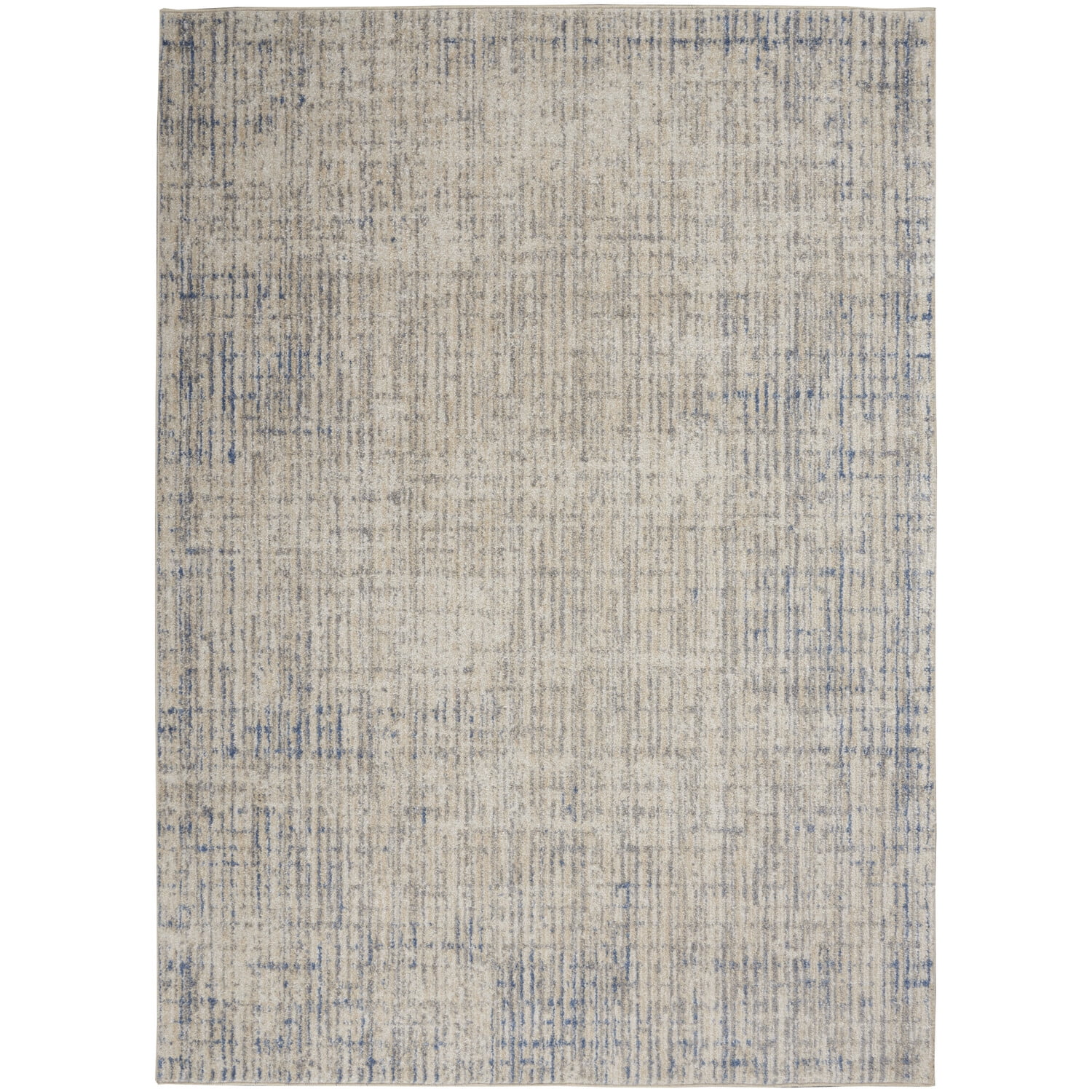 Abstract Gray Synthetic 5'3" x 7'3" Easy-Care Area Rug