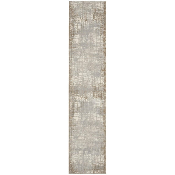 Calvin Klein Rush Contemporary Abstract Area Rug 2' 3" x 10' - Ivory/Taupe - Runner