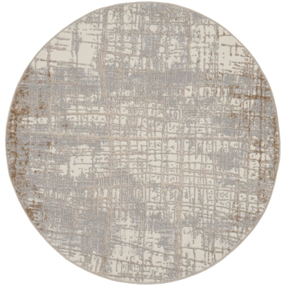Calvin Klein CK950 Rush Area Rug, 4' x Round, Ivory/Taupe, Round