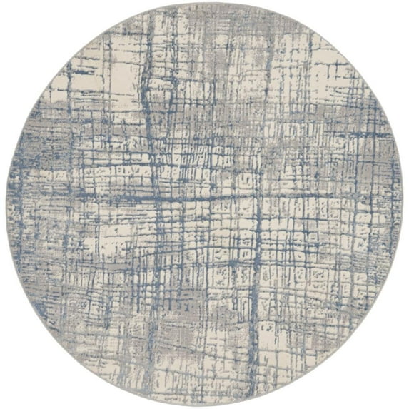 Calvin Klein CK950 Rush Area Rug, 6' x Round, Ivory Blue, Round