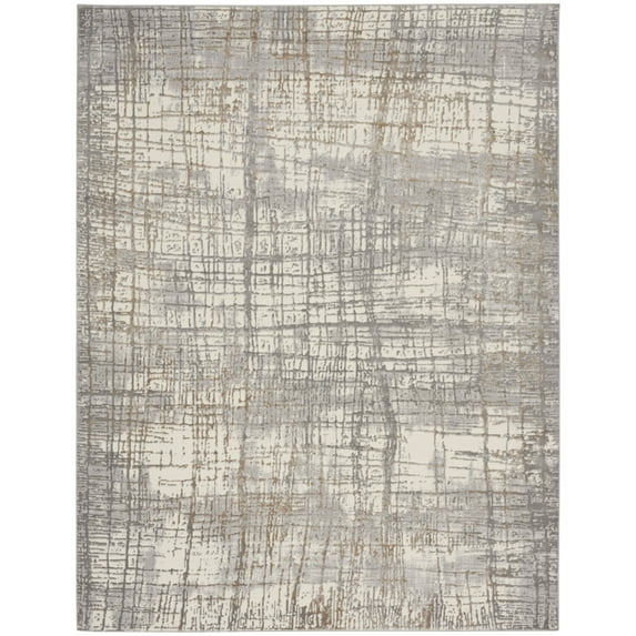 Calvin Klein Rush Contemporary Abstract Area Rug 8' x 10' - Ivory/Grey