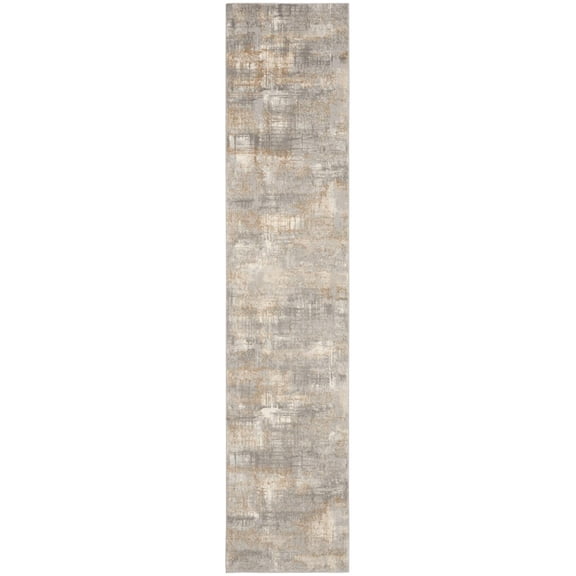 Calvin Klein Modern 2'3" x 10' Runner Rug With Grey And Beige 099446818904