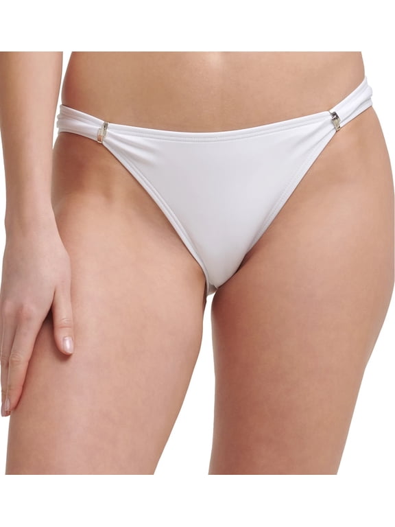 SOFT WHITE Adjustable Slider Bikini Swim Bottom, US X-Large