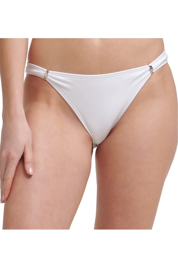SOFT WHITE Adjustable Slider Bikini Swim Bottom, US X-Large