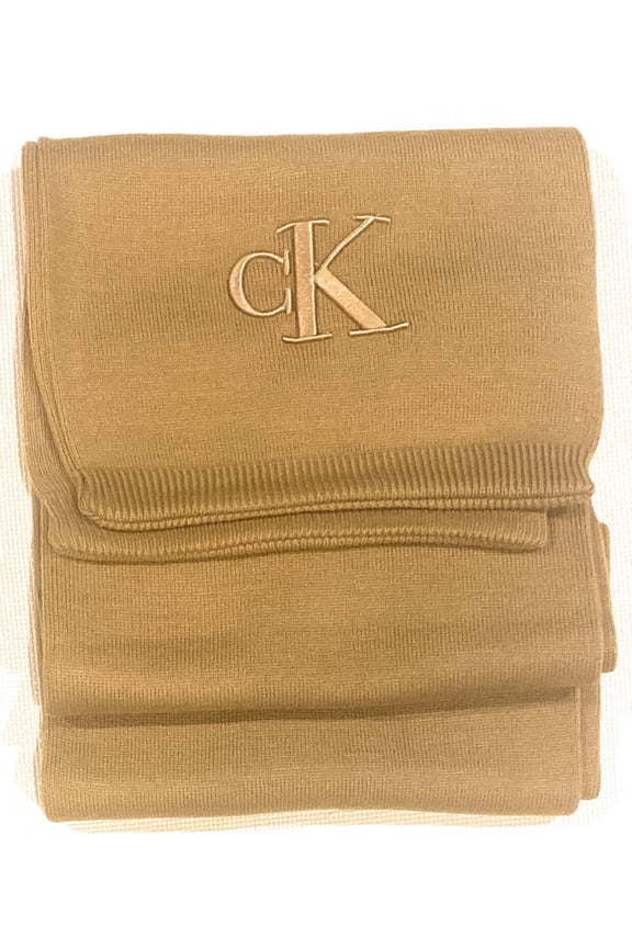 Scarf with CK Logo - Heather Brown - Khaki color OS