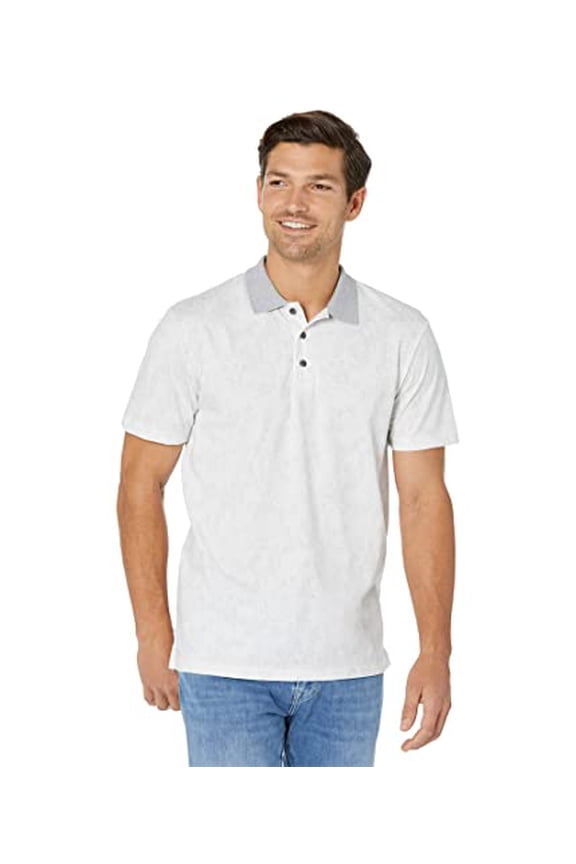 Short Sleeve Smooth Cotton Polo Shirt Brilliant White Size S