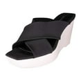 thumbnail image 1 of Calvin Klein Shyna Womens Size 7 Black Fabric Wedge Sandals Shoes, 1 of 5
