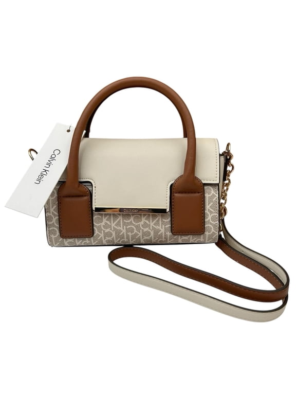 Sky Signature Chic Crossbody Beige Brown Color-blocked Chain Strap